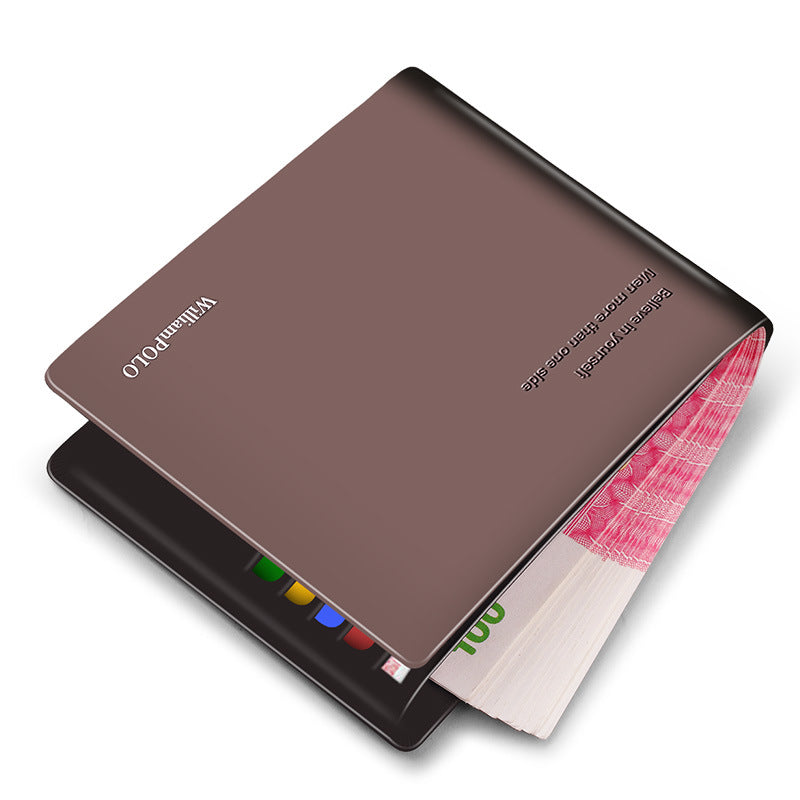 Short wallet men&#39;s real cowhide wallet