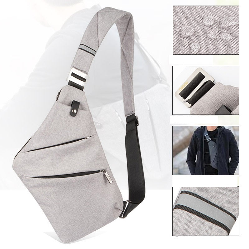 Stylish single shoulder bag Korean style casual nylon gun bag chest bag cross-body man chest bag