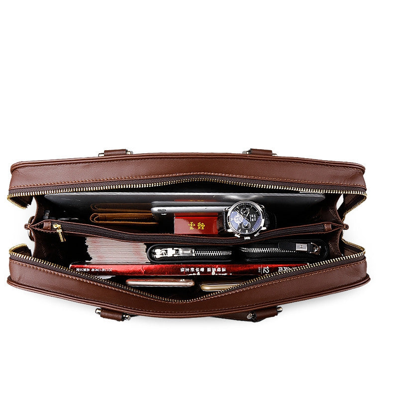 Real Cowhide Men&#39;s Bag Briefcase Business Handbag