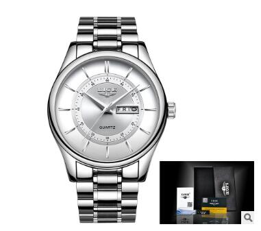 Fashion trend business waterproof steel belt watch men&#39;s multi-function luminous