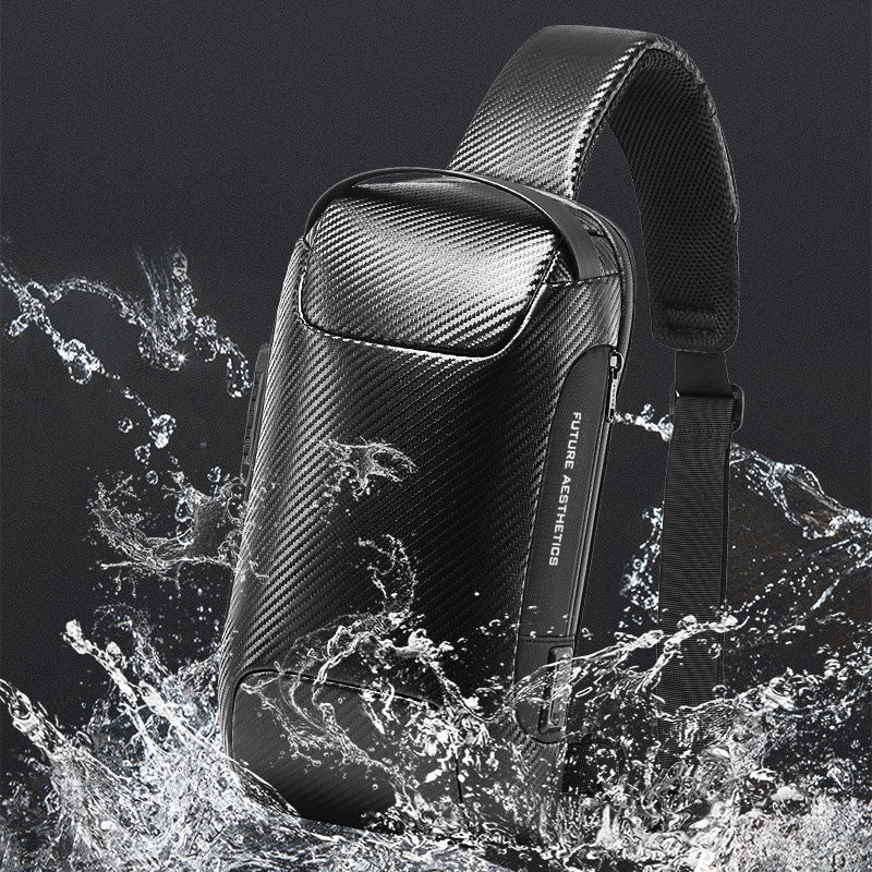 Men&#39;s Carbon Brazing Waterproof Crossbody Bag