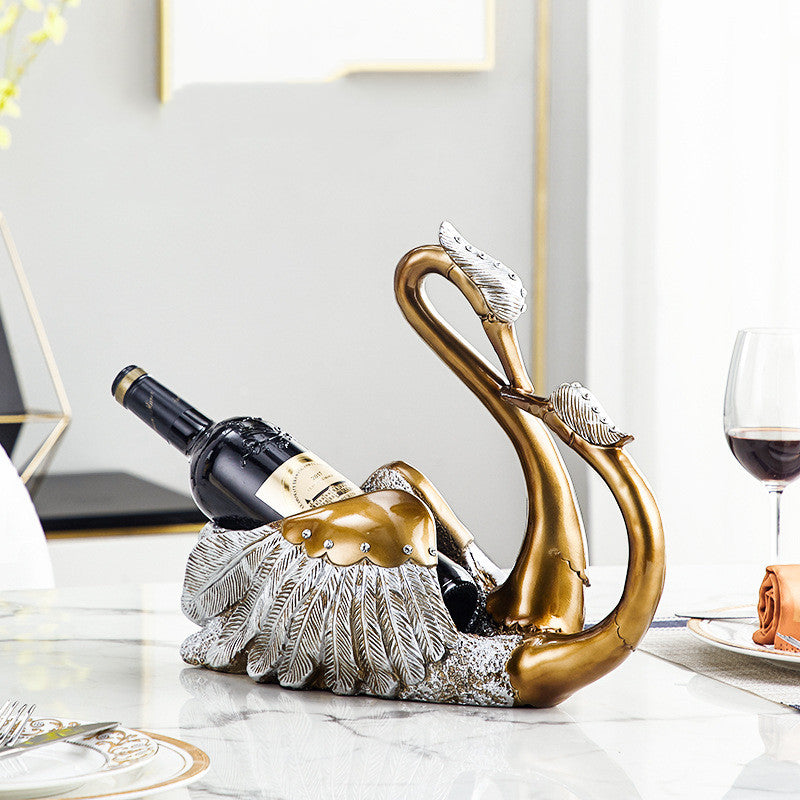 Wedding Gift European Style Swan Wine Rack Decoration