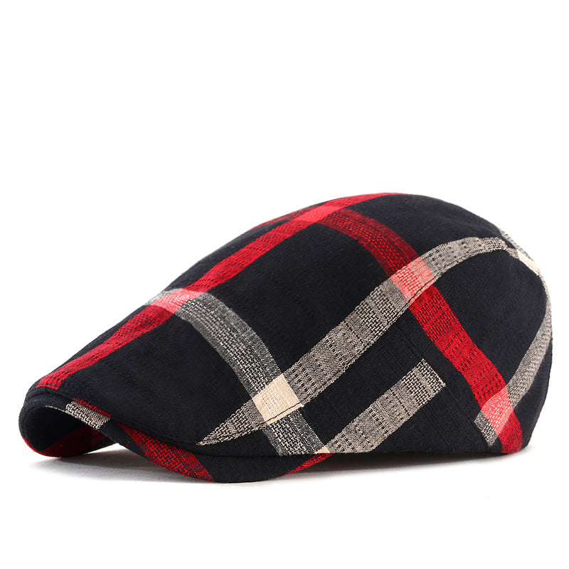 Plaid sunscreen cap