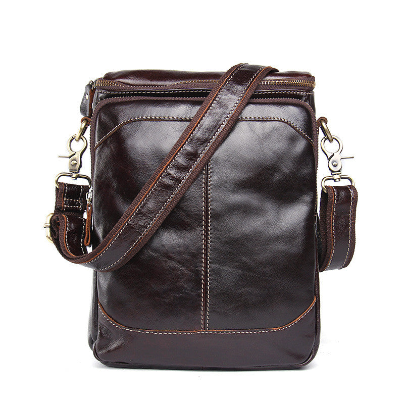Men&#39;s leather shoulder messenger bag