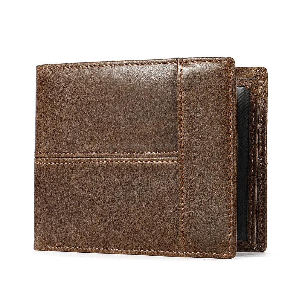Anti-theft leather men&#39;s wallet