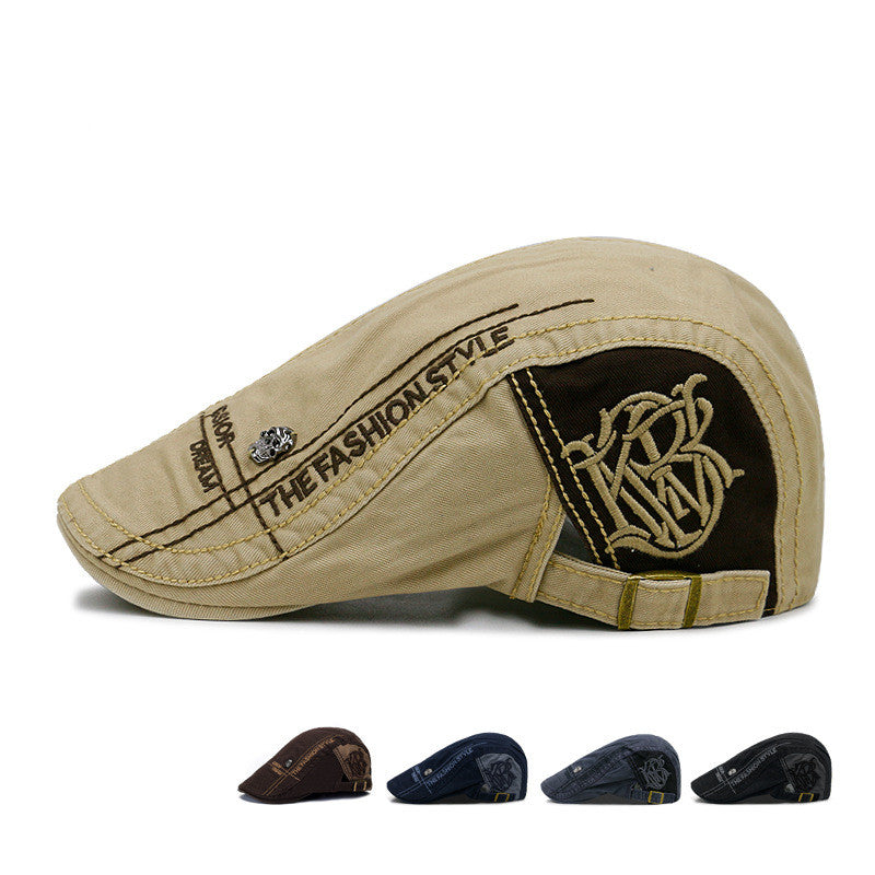 Beret Men&#39;s And Women&#39;s Spring Summer Trendy Skull Rivet Peaked Women