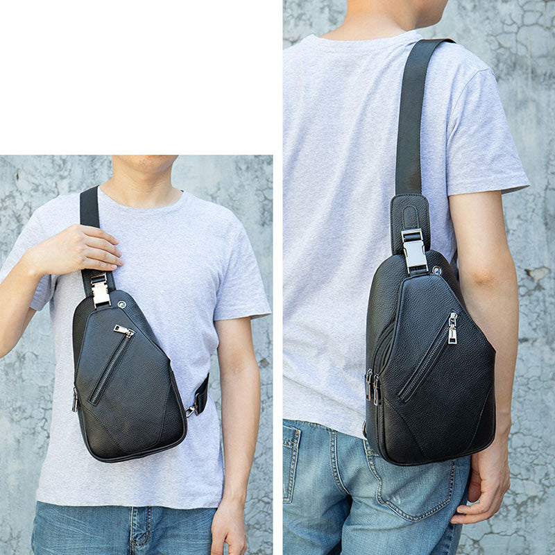 Men&#39;s Fashion Genuine Leather Shoulder Messenger Bag