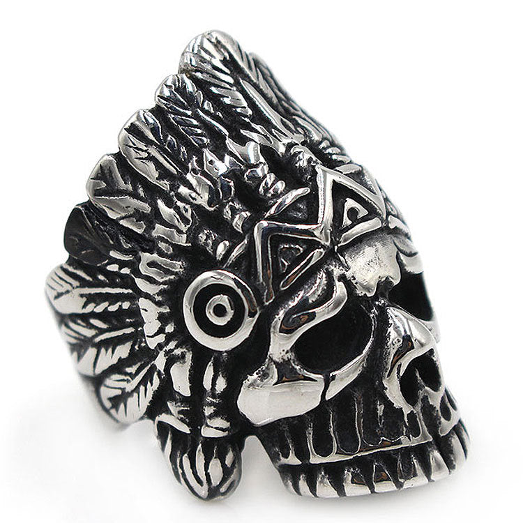 Feather Elder Ghost Head Ring