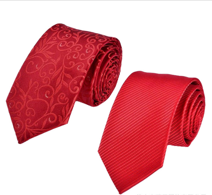 Tie male Married special solid color new   student performance work clothes general red small tie