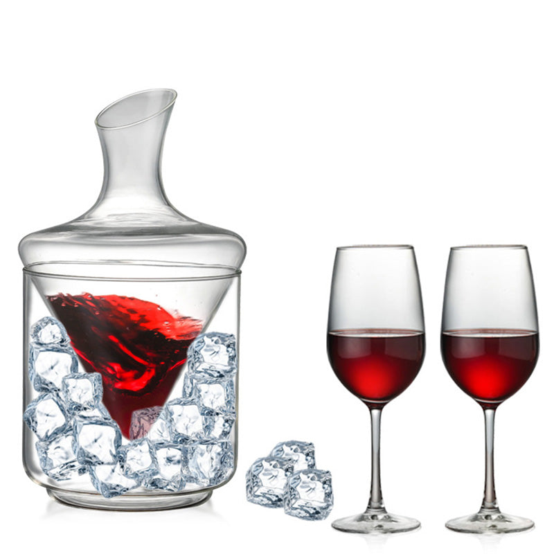 Ice Bucket Decanter Set Glass Oblique Mouth