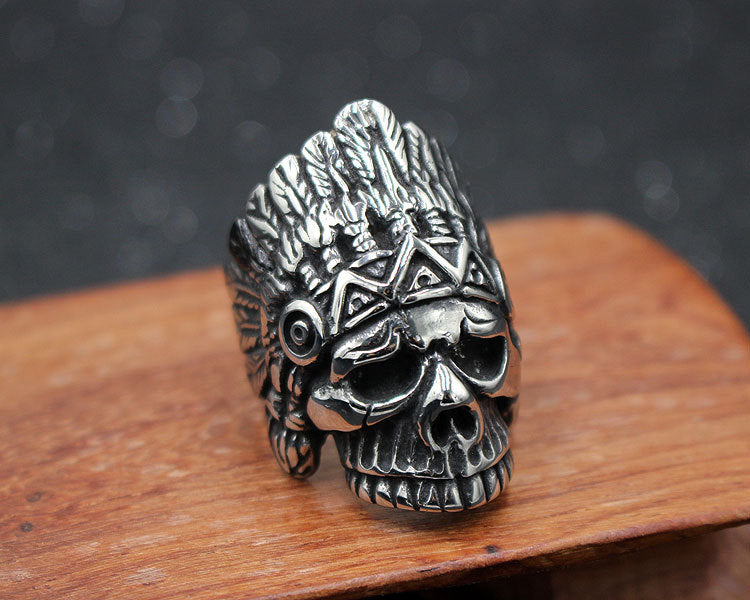 Feather Elder Ghost Head Ring