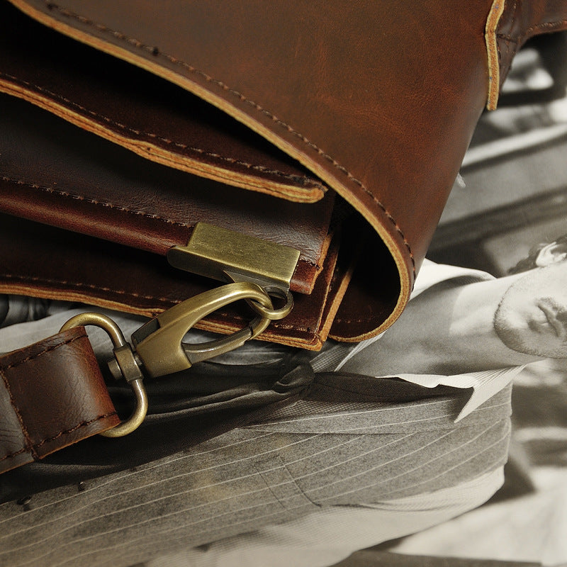 Da Vinci Leather Handbag briefcase men&#39;s classic single shoulder bag