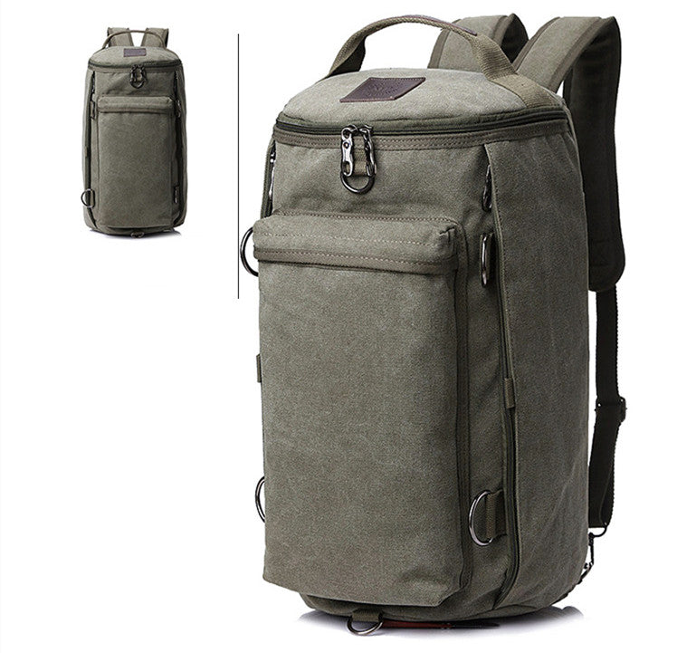 Men&#39;s canvas multifunctional large-capacity backpack