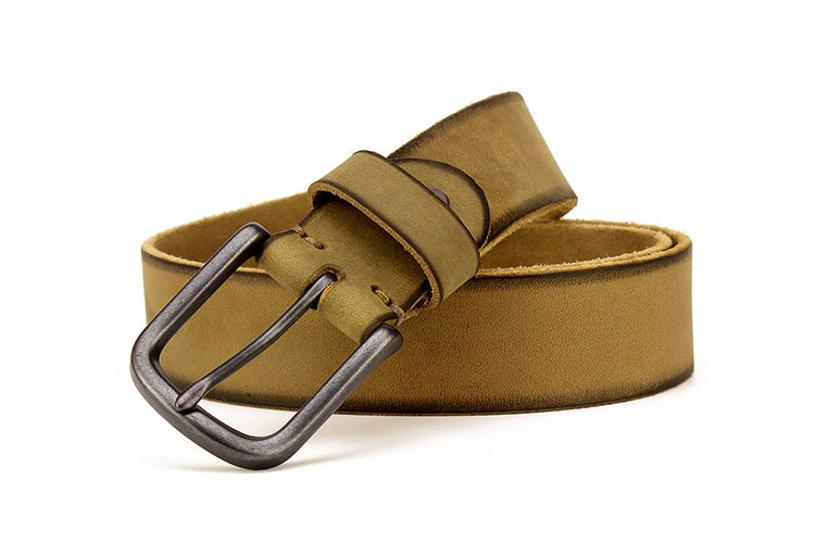 Men&#39;s leather pin buckle belt