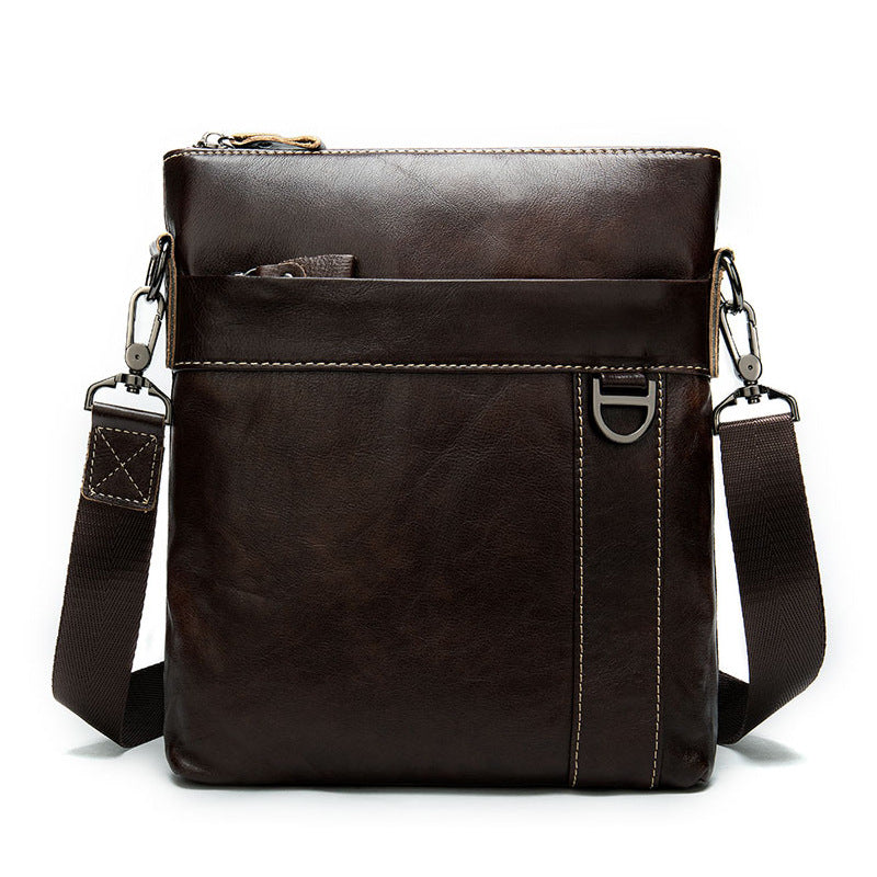 Leather men&#39;s bag casual business men&#39;s messenger bag