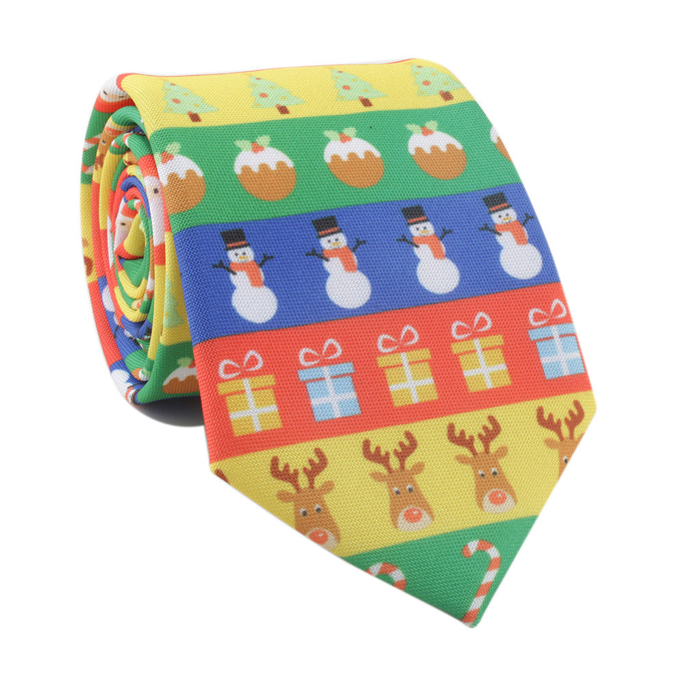 Santa Claus Style Sika Deer Christmas Tree Tie
