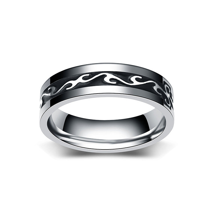 Men&#39;s Titanium Steel Vintage Ring
