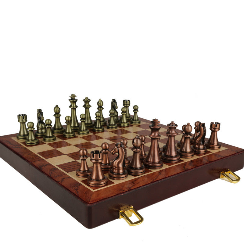 Chess Premium Gift Box Metal Bronze Children&#39;s Folding