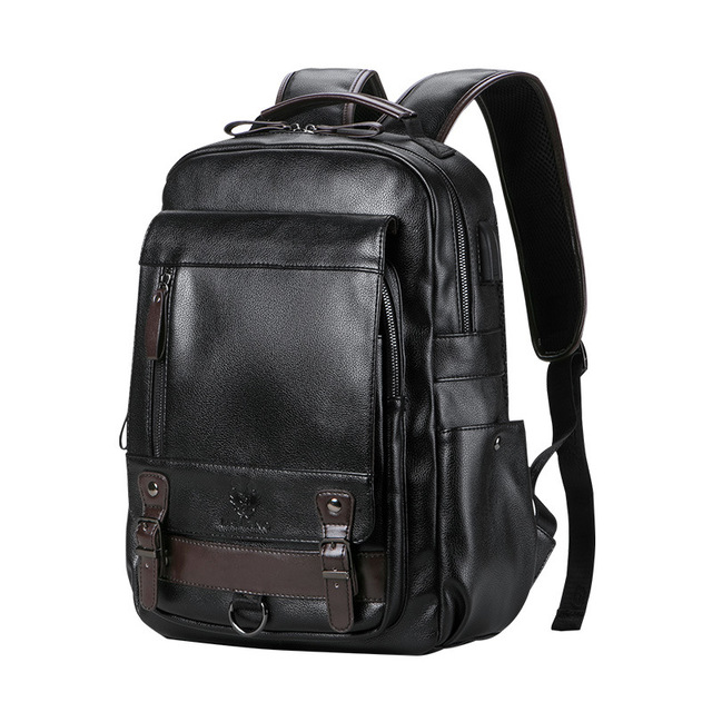 Men&#39;s Travel Leather Computer Backpack