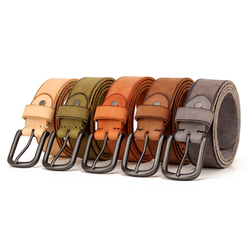 Men&#39;s leather pin buckle belt