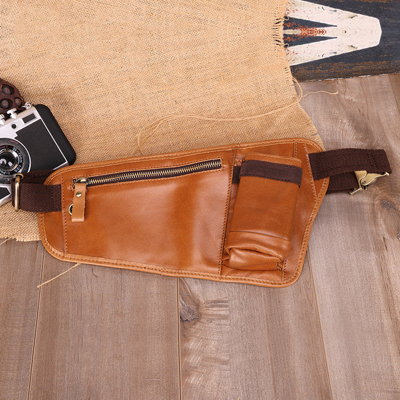 Men&#39;s Cowhide Multifunctional Shoulder Messenger Bag