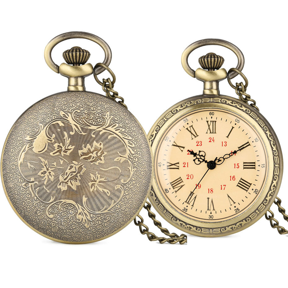 Retro Roman digital display quartz retro Pocket Watch