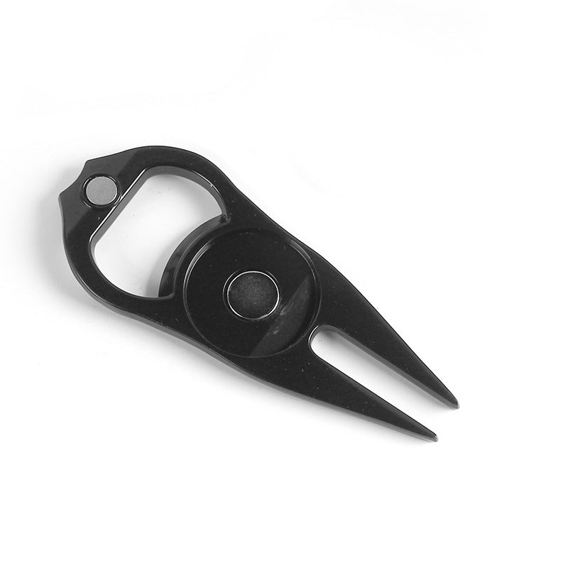 Golf Putting Green Fork Metal Ball Yoke Bottle Opener Ball Marking Turf Tool Gift Black Green