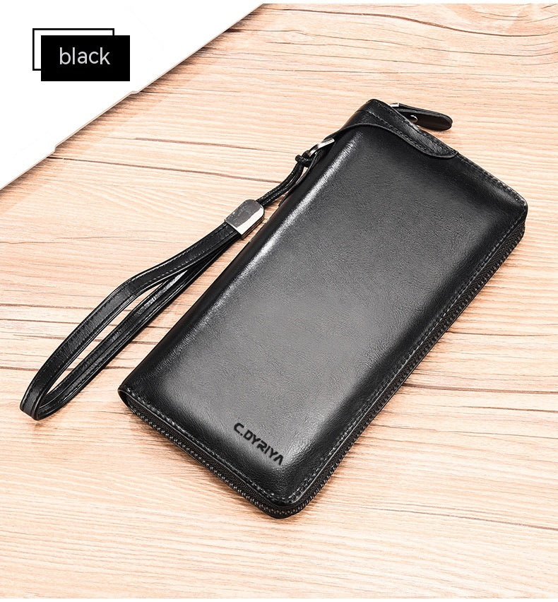 Simple Business Wallet Multifunctional Card Holder Men&#39;s Wallet Long Zip Wallet