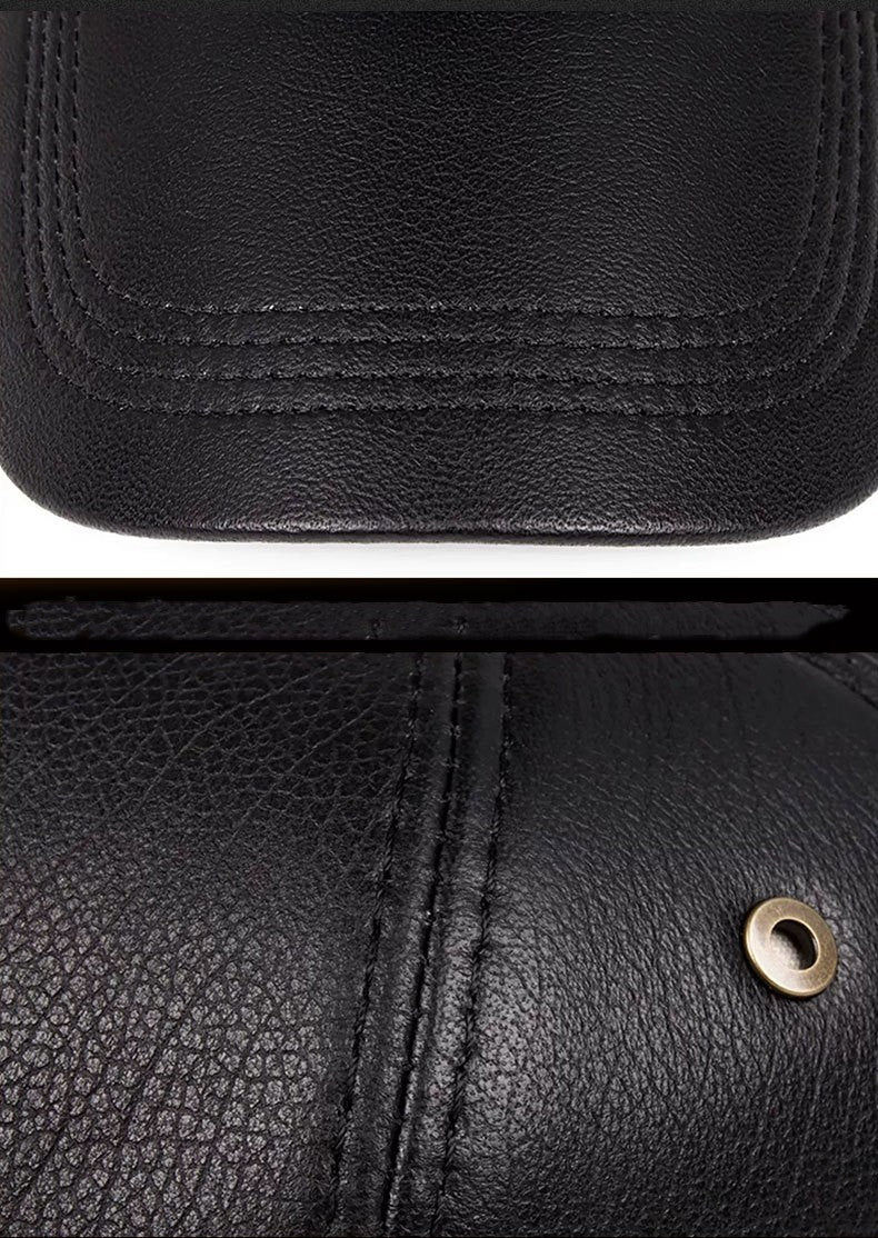 Sheepskin Leather Hat Men&#39;s Warm