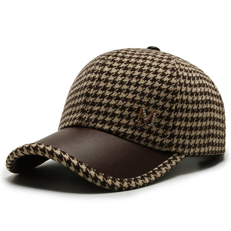 Men&#39;s And Women&#39;s Fashion Houndstooth Fine Grid Baseball