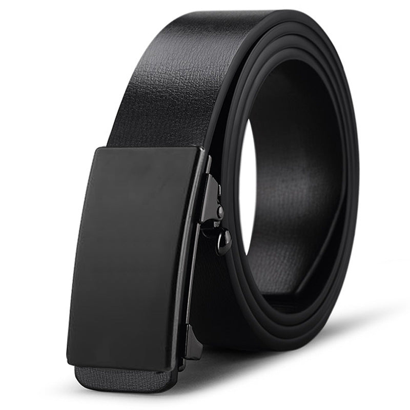 Toothless Automatic Buckle Belt Men&#39;s Leather Two-layer Cowhide Belt Men&#39;s Business Casual Men&#39;s Middle-aged Youth Belt
