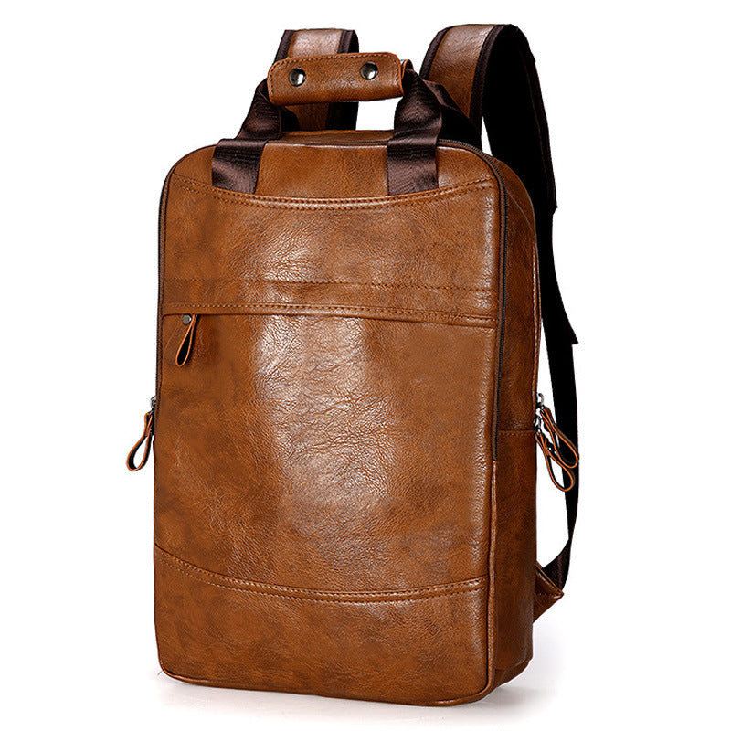 Men&#39;s leather business simple Backpack