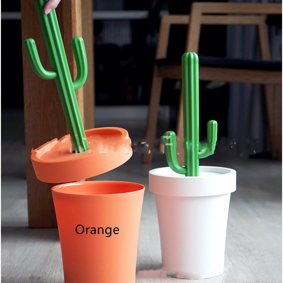 Plastic Cactus Toilet Brush Cactus Wastebasket