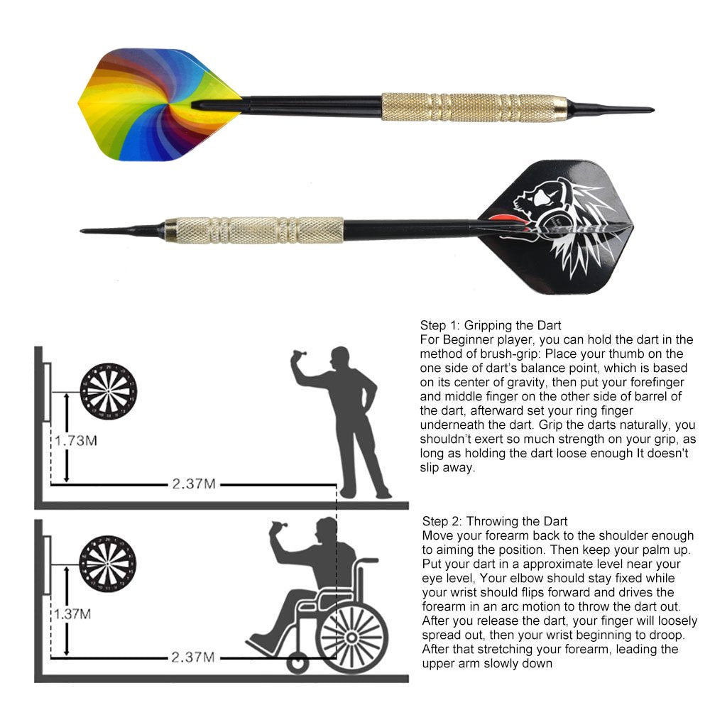 Darts 12 Pieces Darts Plastic Tip Set for Electronic Darts