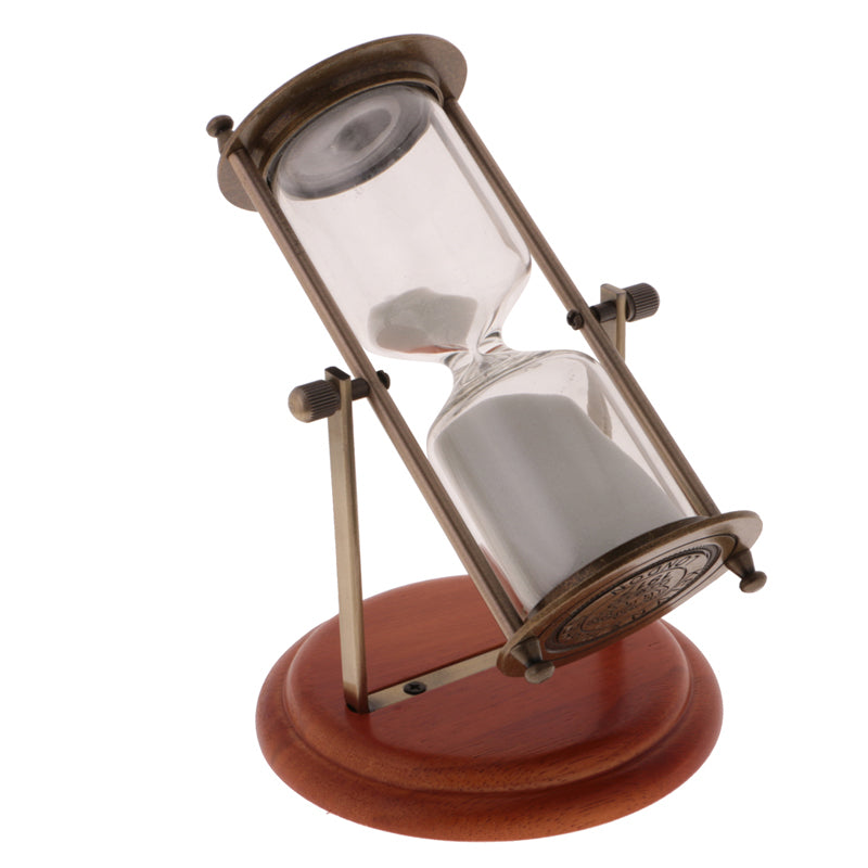 Metal rotating hourglass