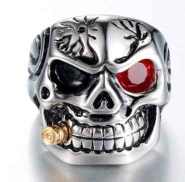 Skull Steel Ring Personalized Punk Men&#39;s Ring Jewelry