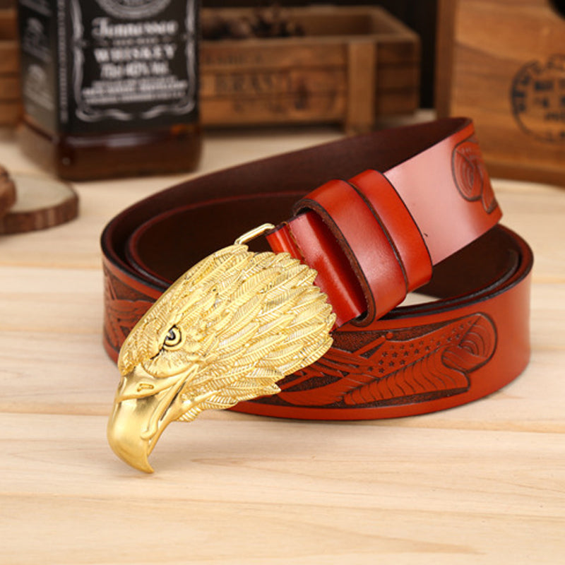 Personalized Eagle Head Buckle Men&#39;s Belt