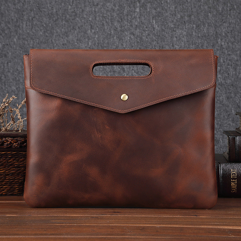 Genuine Leather Men&#39;s Briefcase Vintage Business