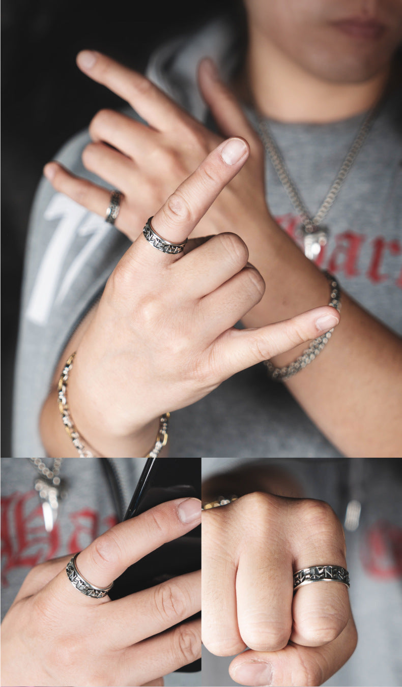 Hand-designed Cross-border Hot Sale Nordic Viking Totem Pirate Ring