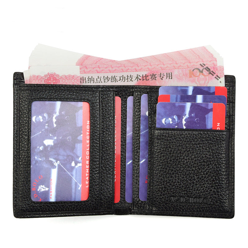 Men&#39;s Leather Wallets Ultra-thin First Layer Cowhide Short Wallet