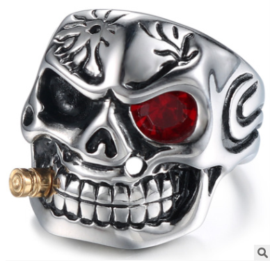 Skull Steel Ring Personalized Punk Men&#39;s Ring Jewelry