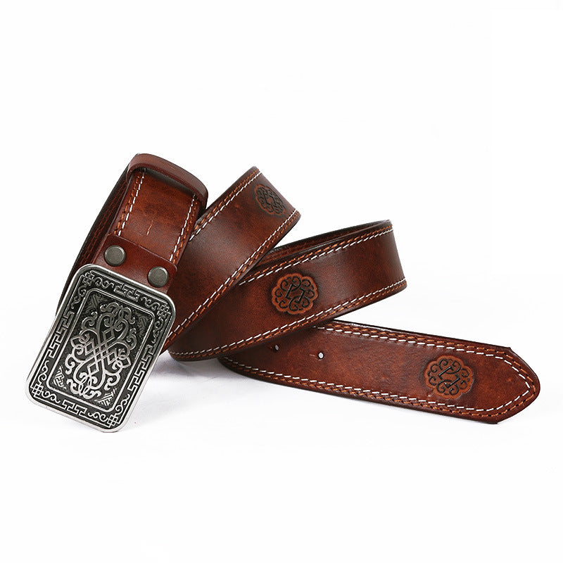Auspicious Pattern Embossing Of Men&#39;s And Women&#39;s Belts