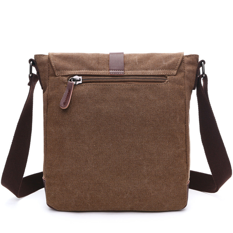 New version of Korean fashion casual canvas bag, practical business single shoulder oblique cross bag, men&#39;s Retro schoolbag
