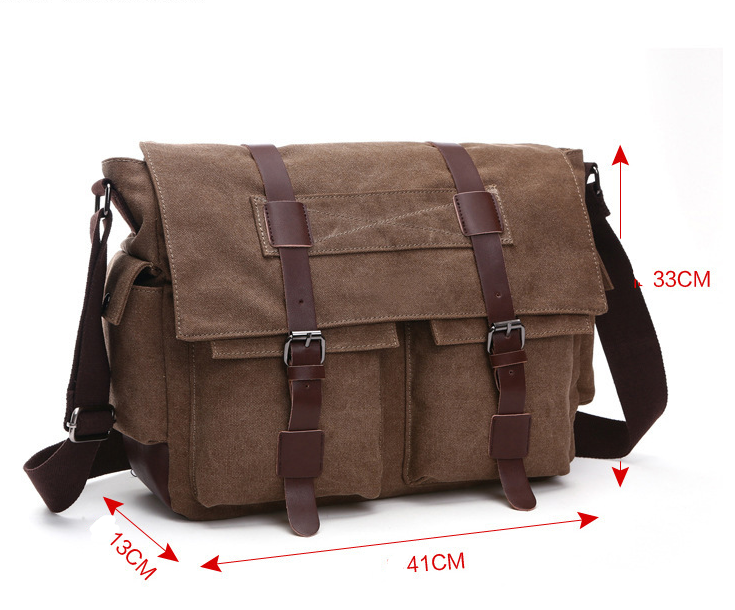 New version of Korean fashion casual canvas bag, practical business single shoulder oblique cross bag, men&#39;s Retro schoolbag