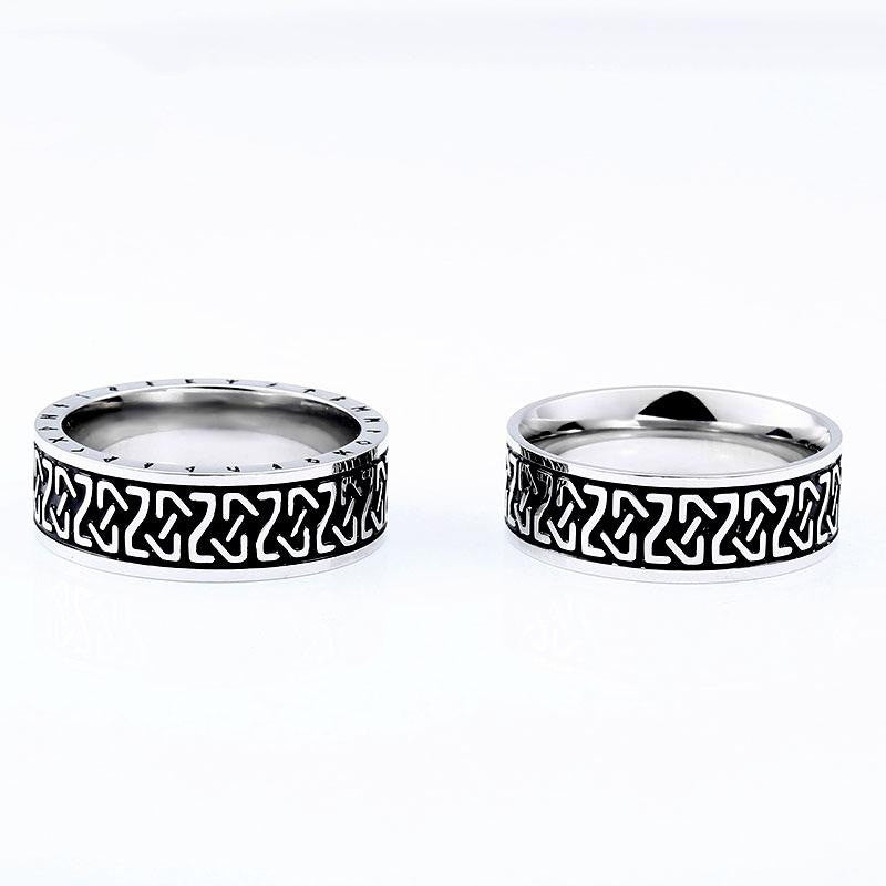 Men&#39;s And Women&#39;s Simple Viking Letter Titanium Steel Ring