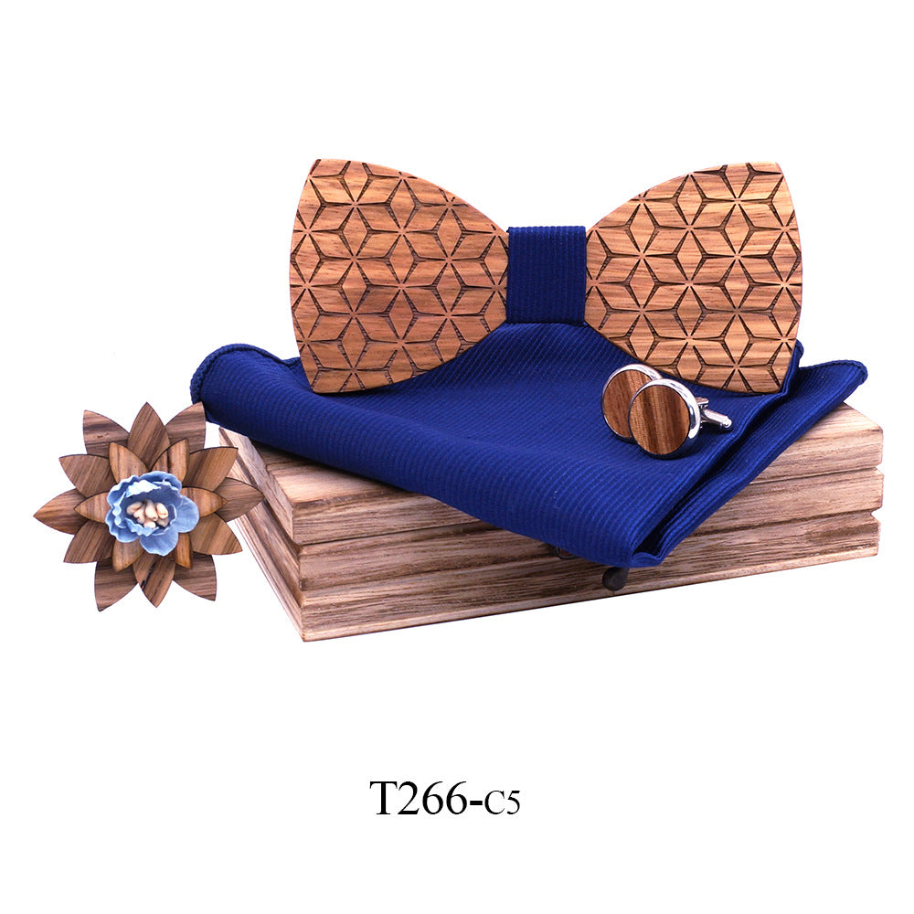 British business suit handmade wooden bow tie