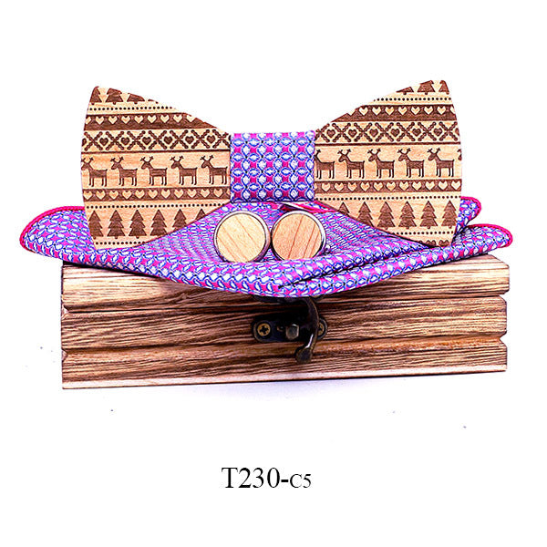 Elk wooden bow tie