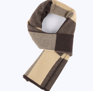 Men&#39;s scarf wool plaid scarf scarf winter scarf processing wholesale gift ladies knitting stitching