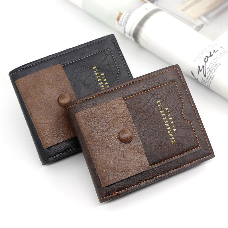 Men&#39;s Short Retro Large Capacity Fashion Casual Multi-card Wallet