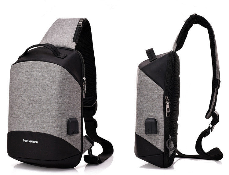 Anti-theft chest bag fashion casual USB rechargeable multi-function shoulder bag